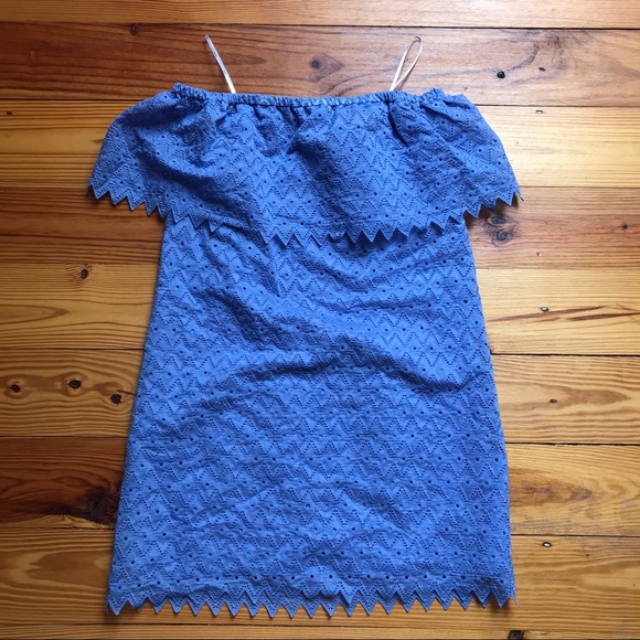 Kensie Periwinkle Blue Eyelet Dress, NWT, M - Picture 3 of 14
